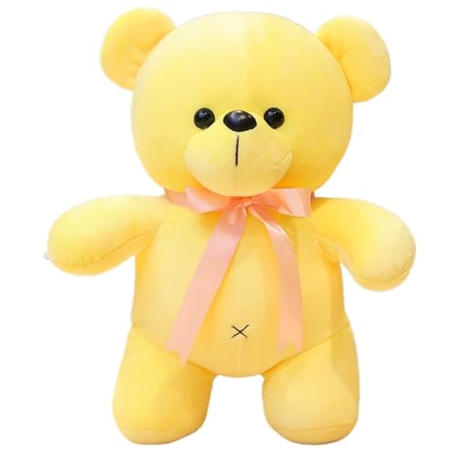 KUKUShining Teddybär Plüsch, Weiche Kuschelige Stofftier Puppe Mit Schleife Plüsch Spielzeug Für Kinder Geburtstagsgeschenke Freundin(Yellow,30cm/11.8in) von KUKUShining