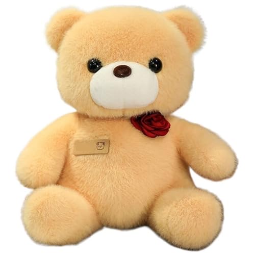 KUKUShining Teddybär Plüsch, Weiche Stofftier Puppen Mit Rosa Kawaii Bären Plüsch Spielzeug Geburtstagsgeschenke Für Kinder Mädchen(Yellow) von KUKUShining