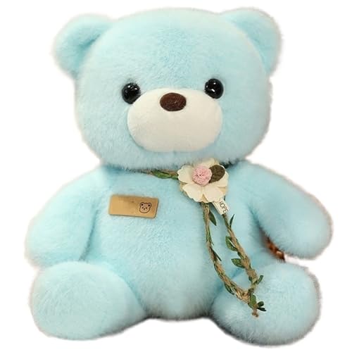KUKUShining Teddybär Plüsch, Weiche Stofftiere Puppen Mit Blume Kawaii Bären Plüsch Spielzeug Geburtstagsgeschenke Für Kinder Mädchen(Blue) von KUKUShining