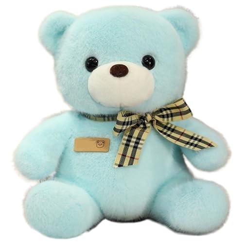 KUKUShining Teddybär Plüsch, Weiche Stofftiere Puppen Mit Fliege Kawaii Bären Spielzeug Geburtstagsgeschenke Für Kinder Mädchen Jungen(Blue) von KUKUShining
