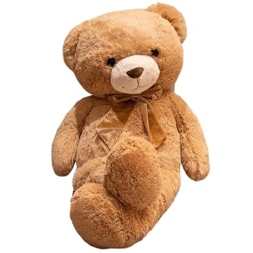 KUKUShining Teddybär Plüsch, Weiche Stofftiere Puppen Mit Fliege Kawaii Bären Spielzeug Geburtstagsgeschenke Für Kinder Mädchen Jungen(Brown) von KUKUShining