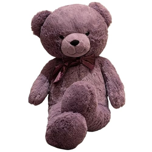 KUKUShining Teddybär Plüsch, Weiche Stofftiere Puppen Mit Fliege Kawaii Bären Spielzeug Geburtstagsgeschenke Für Kinder Mädchen Jungen(Purple) von KUKUShining