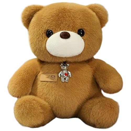 KUKUShining Teddybär Plüsch, Weiche Stofftiere Puppen Mit Halskette Kawaii Bären Plüsch Spielzeug Geburtstagsgeschenke Für Kinder Mädchen(Brown) von KUKUShining