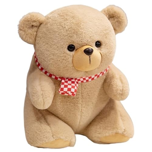 KUKUShining Teddybär Plüsch, Weiche Süße Stofftier Puppe Mit Schal Teddys Kuschelkissen Plüschtier Geschenk Für Kinder Mädchen Jungen(Brown,45cm/17.71in) von KUKUShining