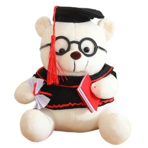 KUKUShining Teddybär Plüschtier, Abschluss Stofftierbär Mit Talar Kappe Diplom Plüschtier Als Geschenk for Kinder Zu Weihnachten Und Valentinstag(White,20cm/7.8in) von KUKUShining