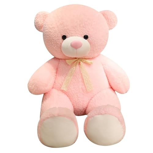 KUKUShining Teddybär Plüschtier, Kuschelig Mit Schleife Stofftierpuppen Weiche Plüschtiere for Den Geburtstag Der Freundin(Pink) von KUKUShining