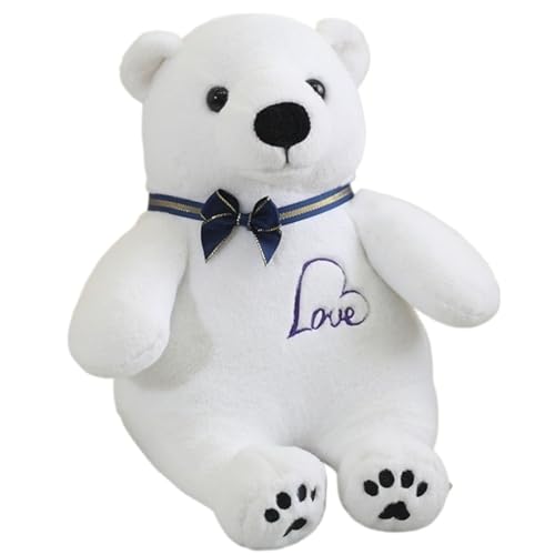 KUKUShining Teddybär Plüschtier, Mit Schleife Liebesstickerei Weich Ausgestopfte Plüschtierpuppen Süßes Kissen Als Geburtstagsgeschenk for Die(Blue) von KUKUShining