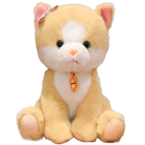 KUKUShining Teddybär Plüschtier, Süß Mit Schal Stofftierpuppen Weiches Kissen Süßes Plüschtier for Kinder Geburtstagsgeschenk(Yellow) von KUKUShining