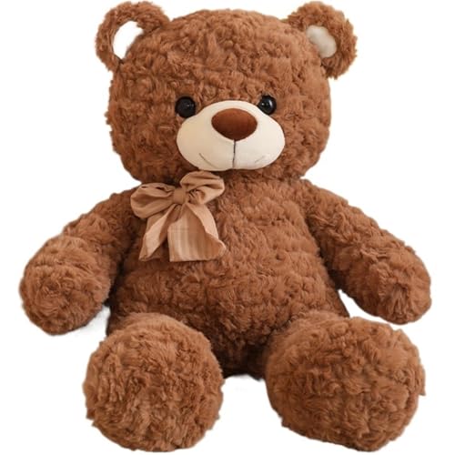 KUKUShining Teddybär Plüschtier, Süß Weich Mit Fliege Kuscheltier Umarmende Plüschtiere for Den Geburtstag Der Freundin(Brown,50cm/19.68in) von KUKUShining