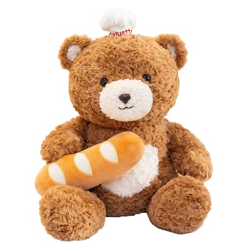KUKUShining Teddybär Plüschtier, Süße Weiche Stofftiere Puppe Pelzig Kawaii Teddys Plüschtier for Kinder Mädchen Jungen Baby(Bread,40cm/15.7in) von KUKUShining