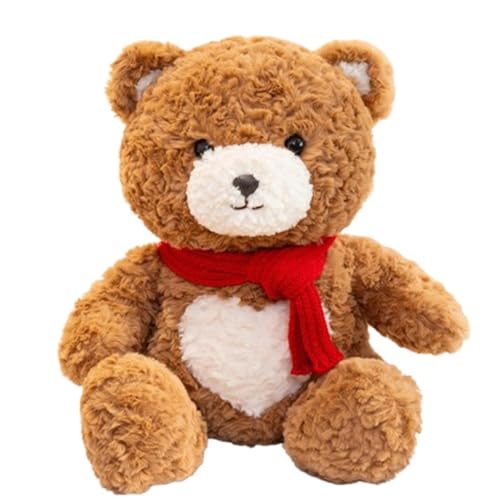 KUKUShining Teddybär Plüschtier, Süße Weiche Stofftiere Puppe Pelzig Kawaii Teddys Plüschtier for Kinder Mädchen Jungen Baby(Scarf,40cm/15.7in) von KUKUShining