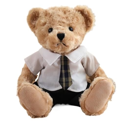 KUKUShining Teddybär Plüschtier, Weich Mit Krawatte Flauschige Kuscheltiere Plüschkissen Puppen for Babygeschenke Kinder Freundin(Blue) von KUKUShining