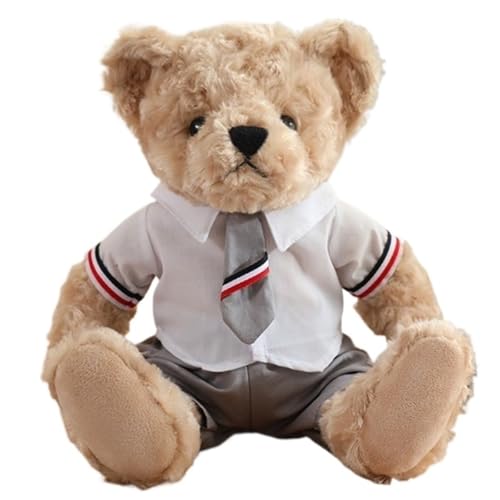 KUKUShining Teddybär Plüschtier, Weich Mit Krawatte Flauschige Kuscheltiere Plüschkissen Puppen for Babygeschenke Kinder Freundin(Gray) von KUKUShining