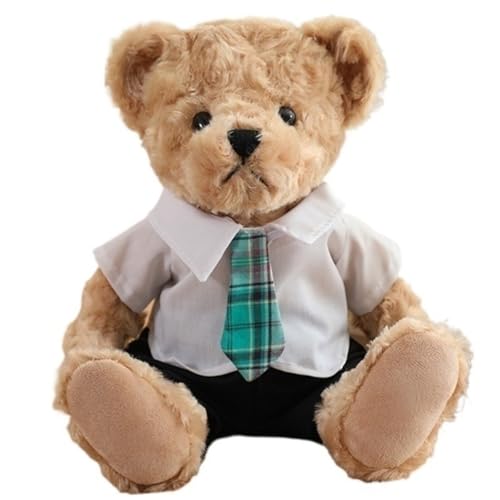 KUKUShining Teddybär Plüschtier, Weich Mit Krawatte Flauschige Kuscheltiere Plüschkissen Puppen for Babygeschenke Kinder Freundin(Green) von KUKUShining