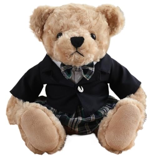 KUKUShining Teddybär Plüschtier, Weich Mit Rock Flauschige Kuscheltiere Plüschkissen Puppen for Babygeschenke Kinder Freundin(Black) von KUKUShining