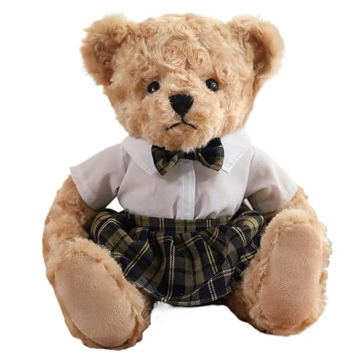 KUKUShining Teddybär Plüschtier, Weich Mit Rock Flauschige Kuscheltiere Plüschkissen Puppen for Babygeschenke Kinder Freundin(Blue) von KUKUShining