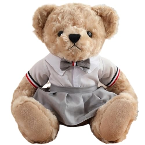KUKUShining Teddybär Plüschtier, Weich Mit Rock Flauschige Kuscheltiere Plüschkissen Puppen for Babygeschenke Kinder Freundin(Gray) von KUKUShining
