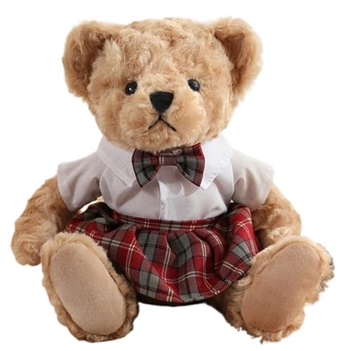 KUKUShining Teddybär Plüschtier, Weich Mit Rock Flauschige Kuscheltiere Plüschkissen Puppen for Babygeschenke Kinder Freundin(Red) von KUKUShining