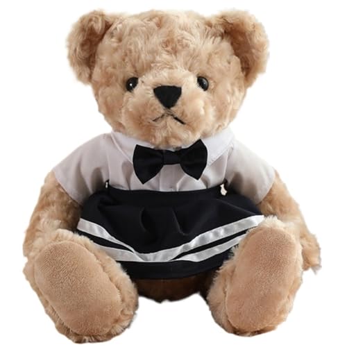 KUKUShining Teddybär Plüschtier, Weich Mit Rock Flauschige Kuscheltiere Plüschkissen Puppen for Babygeschenke Kinder Freundin(White) von KUKUShining