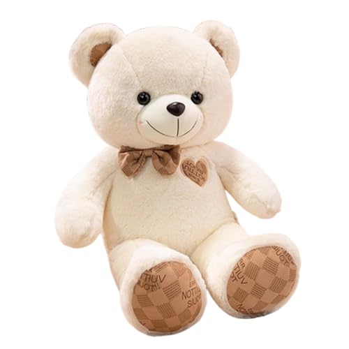 KUKUShining Teddybär Plüschtiere, Kuscheliges Stofftier Mit Schleife Puppe Für Kinder Mädchen Geburtstagsfeier Weihnachtsdekoration(White,60cm/23.6in) von KUKUShining