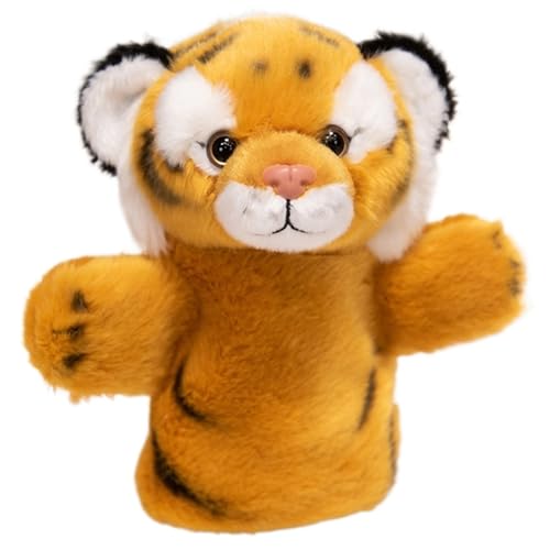 KUKUShining Tiger Handpuppe Plüsch, Süßes Stofftier Handschutz Puppe Weiches Plüsch Spielzeug Geschenke Für Fantasievolles Rollenspiel(Yellow) von KUKUShining