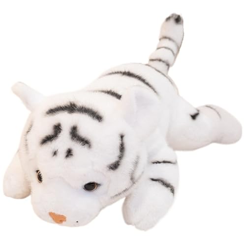 KUKUShining Tiger Plüsch, Weiche Kuschelige Stofftier Puppe Kawaii Umarmungskissen Plüschspielzeug Geburtstagsgeschenke Für Kinder(White,65cm/25.6in) von KUKUShining