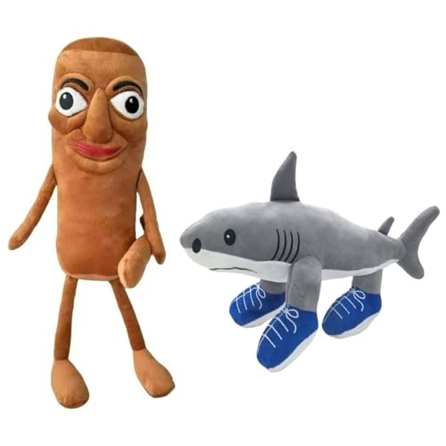 KUKUShining Tung Tung Sahur Plüsch, Süße Italienische Brainrot Kissen Figur Puppe Stofftier Tralalero Tralala Plüschspielzeug Für Kinder (2 Stück) von KUKUShining