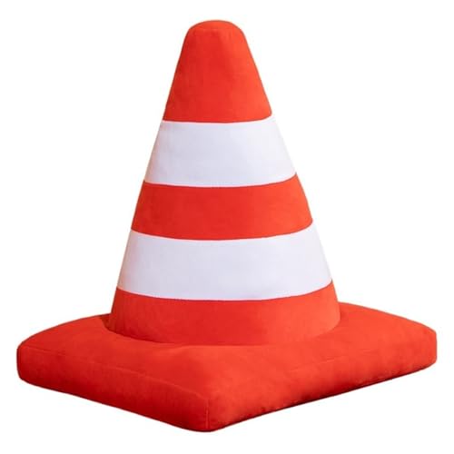 KUKUShining Verkehrs Plüsch, Simulationsradkissen Rote Straßensperre Ausgestopftes Modell Weich Süß Kegelförmig Zylindrisch Plüschpuppen Geschenke Kinder(Cone,45cm/17.7in) von KUKUShining