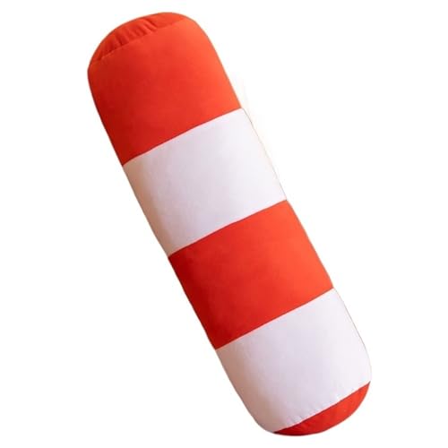 KUKUShining Verkehrs Plüsch, Simulationsradkissen Rote Straßensperre Ausgestopftes Modell Weich Süß Kegelförmig Zylindrisch Plüschpuppen Geschenke Kinder(Cylindrical,50cm/19.7in) von KUKUShining