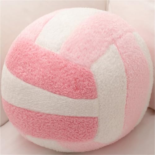 KUKUShining Volleyball Plüschtier, Realistisches Weiches Gefülltes Sport Plüschtier Rundes Kissen Mädchen Und Jungen Geschenk for Geburtstag(Pink,24cm/9.44in) von KUKUShining