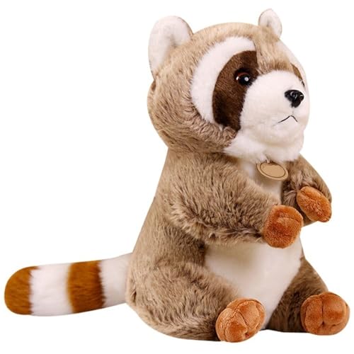 KUKUShining Waschbär Plüschtier, Kuscheltier Kuschelweiche Stofftier Puppe Lebensecht Flauschig Grau Waschbär Plüsch Spielzeug Geschenke Für Kinder(30cm/11.8in) von KUKUShining