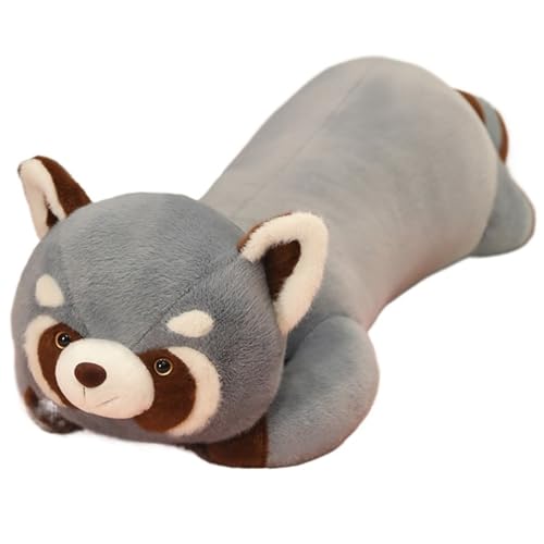 KUKUShining Waschbär Plüschtier, Süßes Kuscheltier Kuschelkissen Puppe Weiches Kissen Plüschtier for Kuscheln Nickerchen Zimmerdekoration(Gray,70cm/27.6in) von KUKUShining