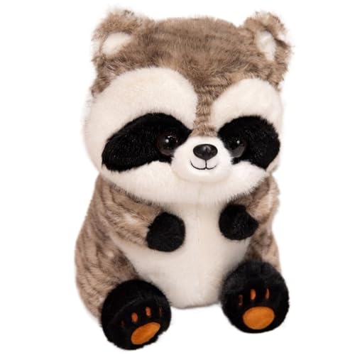 KUKUShining Waschbär Plüschtier, Weiche Kuschelige Stofftiere Puppen Realistische Flauschige Haustiere Plüsch Spielzeug Geschenke Für Kinder(45cm/17.7in) von KUKUShining