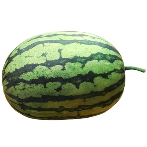 KUKUShining Wassermelonen Plüschtier, Süßes Rundes Frucht Umarmungskissen Weiches Dekokissen Grünes Wassermelonen Plüschtier Für Kinder(45cm/17.7in) von KUKUShining