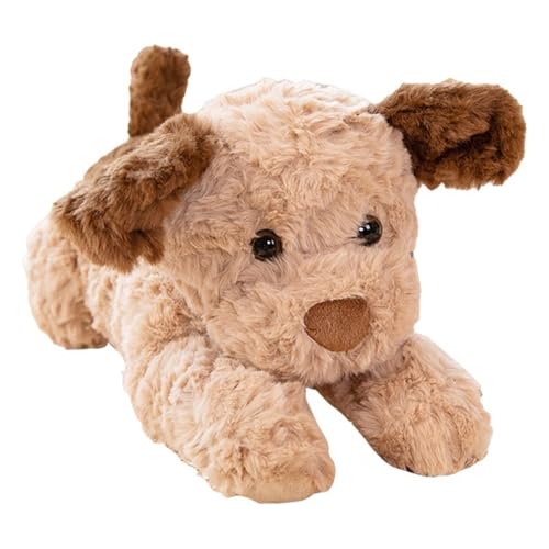 KUKUShining Weiches Hunde Plüschtier, Kuscheliger Liegender Spaß Lebensechter Ausgestopfter Brauner Welpe Geschenke for Valentinstag Festival(Brown,55cm/21.6in) von KUKUShining