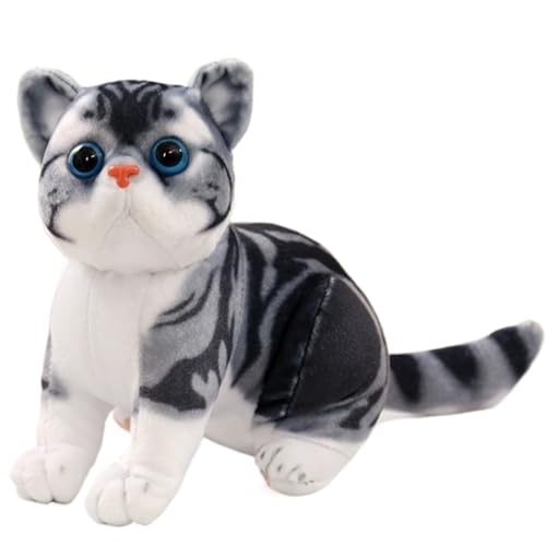 KUKUShining Weiches Katzen Plüschtier, Süßes Kuscheltier Kawaii Kätzchen Kissenpuppe for Spielen Kuscheln Schlafen Jungen Und Mädchen(Black) von KUKUShining