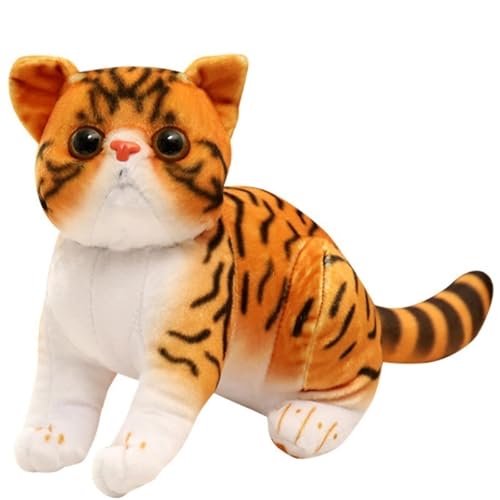 KUKUShining Weiches Katzen Plüschtier, Süßes Kuscheltier Kawaii Kätzchen Kissenpuppe for Spielen Kuscheln Schlafen Jungen Und Mädchen(Orange) von KUKUShining