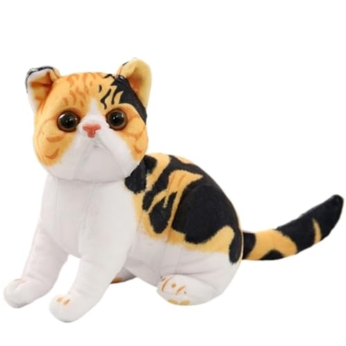 KUKUShining Weiches Katzen Plüschtier, Süßes Kuscheltier Kawaii Kätzchen Kissenpuppe for Spielen Kuscheln Schlafen Jungen Und Mädchen(Yellow) von KUKUShining