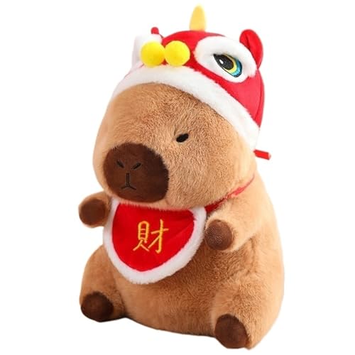 KUKUShining Weihnachts Capybara Plüschtier, Süße Stofftier Puppe Mit Hut Flauschiges Capybara Plüschtier Spielzeug for Die Zimmerparty Dekoration(Money,20cm/7.8in) von KUKUShining