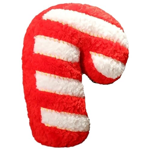 KUKUShining Weihnachts Plüsch, Süßes Ausgestopftes Weihnachtsmann Umarmungskissen Elch Puppe Weihnachtsbaum Plüschtier Spielzeug for Die Festdekoration(Red Candy Cane) von KUKUShining