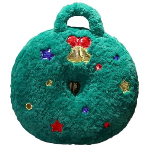 KUKUShining Weihnachts Plüsch, Süßes Ausgestopftes Weihnachtsmann Umarmungskissen Elch Puppe Weihnachtsbaum Plüschtier Spielzeug for Die Festdekoration(Wreath) von KUKUShining