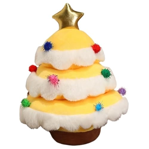 KUKUShining Weihnachtsbaum Plüsch, Kuschelige Stoffpuppen Mit Stern Weihnachtsplüschtier Wurfkissen Kreatives Party Deko Geschenk(Yellow,45cm/17.7in) von KUKUShining