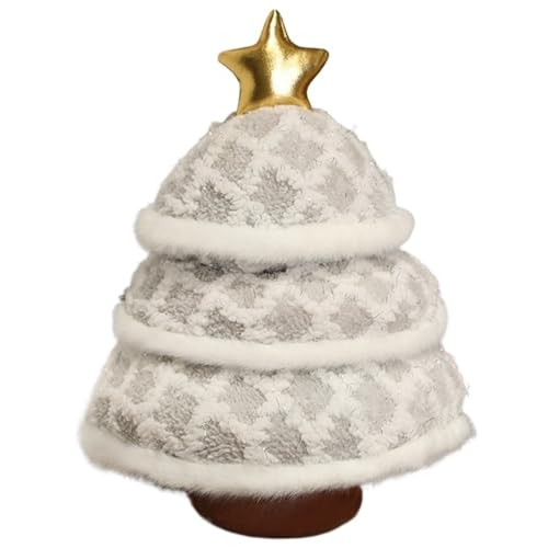 KUKUShining Weihnachtsbaum Plüschtier, Cartoon Plüsch Puppe Mit Stern Wurfkissen Kuschelig Weiches Plüschspielzeug Für Die Partyraumdekoration(Silver) von KUKUShining
