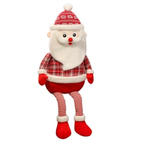 KUKUShining Weihnachtsmann Plüschtier, Süße Cartoon Kuscheltierpuppe Mit Langen Beinen Und Hut Plüschtieren (70cm/27.6in) von KUKUShining