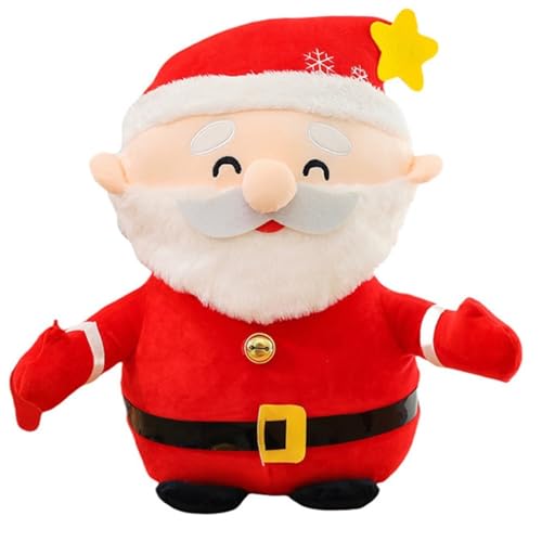 KUKUShining Weihnachtsmann Plüschtier, Süßes Rehkitz Stofftier Schneemann Puppe Weihnachtsbaum Rotes Haus Plüschtiere (Santa Claus) von KUKUShining