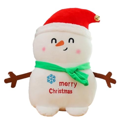 KUKUShining Weihnachtsmann Plüschtier, Süßes Rehkitz Stofftier Schneemann Puppe Weihnachtsbaum Rotes Haus Plüschtiere (Snowman) von KUKUShining