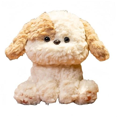 KUKUShining Welpen Plüschtier, Flauschige Kuschelige Stofftier Hundepuppen Weiches Süßes Plüschtier Als Geschenk for Kinder Geburtstag(White) von KUKUShining
