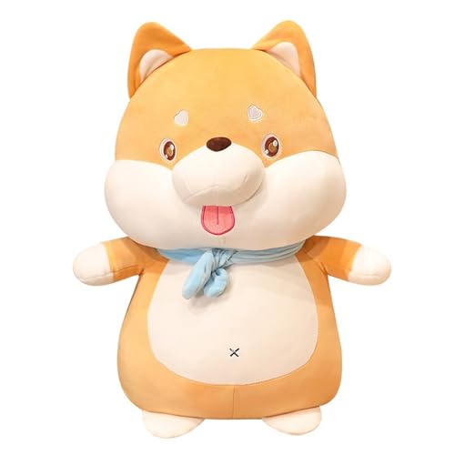 KUKUShining Welpen Plüschtier, Süßes Shiba Inu Plüschtier Hundepuppen Weiches Pelziges Kissen Kuscheliges Husky Plüschtier Als Geschenk(Orange,40cm/15.7in) von KUKUShining