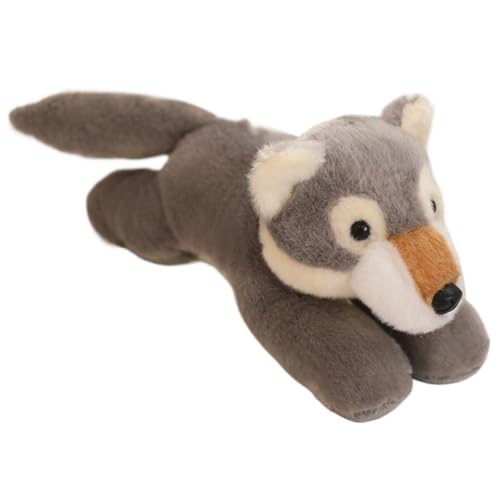 KUKUShining Wolf Plüschtier, Weiche Kuschelige Stofftier Puppe Cartoon Plüschtier Kuscheliges Spielbegleiter Geschenk Für Kinder Jungen von KUKUShining