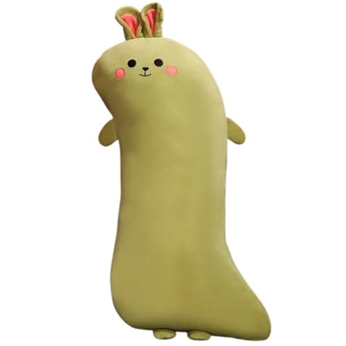 Kaninchen Plüsch Kissen, Weiches Kuscheltier Langes Schlafkissen Süßes Stofftier Puppe Gefüllte Hase Plüschtier Spielzeug Dekokissen(Green) von KUKUShining